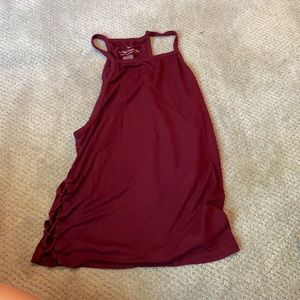 Maroon tank top with side detailings
